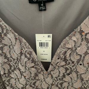 Long Social Lace Maxi Dress in Dusty Taupe